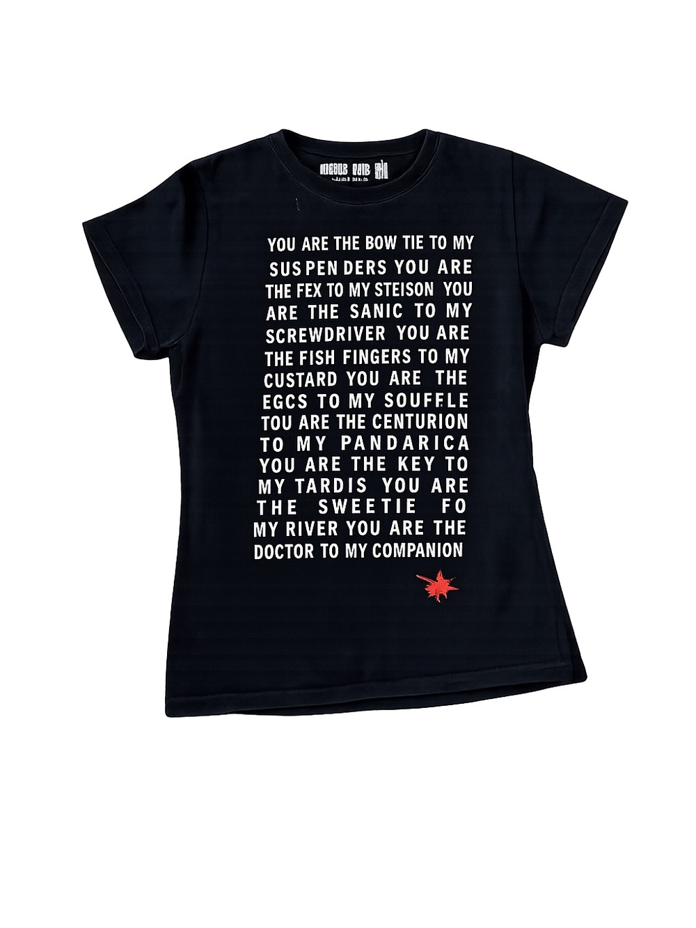 Doctor Who Her Universe T-Shirt Women’s Large Black Graphic Tee BBC 2012 Cotton